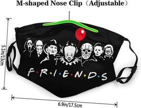 img 1 attached to 👻 Horror Friends Dust Face Cover: Washable, Reusable Cloth Mask for Children - Adjustable Buckle Tightness, UV Protection