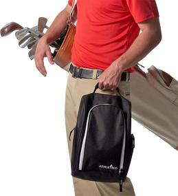 img 2 attached to 🏌️ Convenient Athletico Golf Shoe Bag – Zippered Carrier with Ventilation & Outside Pocket for Socks, Tees, etc.