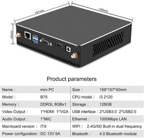 img 1 attached to Гонгту Мини ПК с процессором Intel Core i3, 8 ГБ ОЗУ, 🖥️ 128 ГБ SSD, 3,6 ГГц процессор, HDMI/VGA/USB3.0, двухдиапазонный WiFi, гигабитный Ethernet, Bluetooth.