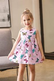 img 3 attached to Little Girls Cotton Swing Summer Sleeveless Butterfly Dress by SMILING PINKER
