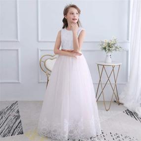 img 2 attached to 💃 KissAngel White Flower Dresses - Champagne Girls' Clothing and Dresses