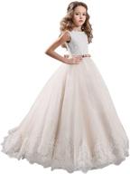 💃 kissangel white flower dresses - champagne girls' clothing and dresses logo