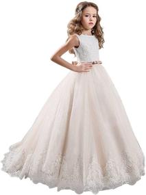 img 4 attached to 💃 KissAngel White Flower Dresses - Champagne Girls' Clothing and Dresses