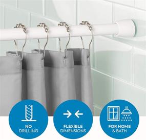 img 3 attached to iDesign Cameo Metal Expandable Constant Tension Shower Curtain 🚿 Rod: White, Adjustable 26-42 inches for Master, Guest, Kids' Bathroom