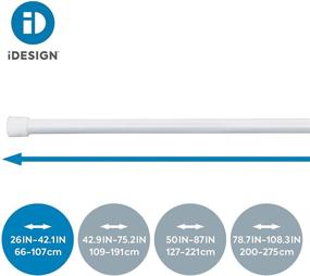 img 2 attached to iDesign Cameo Metal Expandable Constant Tension Shower Curtain 🚿 Rod: White, Adjustable 26-42 inches for Master, Guest, Kids' Bathroom
