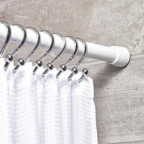 img 1 attached to iDesign Cameo Metal Expandable Constant Tension Shower Curtain 🚿 Rod: White, Adjustable 26-42 inches for Master, Guest, Kids' Bathroom