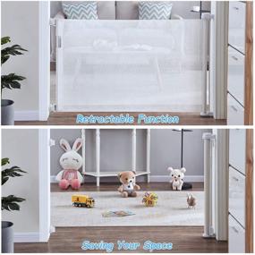 img 3 attached to PRObebi Mesh Retractable Gates: The Ultimate Safety Baby Gate for Indoor/Outdoor Use, Stairs, Doorways, Decks & Banisters (180cm/72 inch)