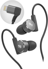 img 4 attached to 🎧 B&R iPhone Headphones for iPhone 12 Pro Max/11/XR/Xs Max/SE (Apple MFi Certified) Sport Workout Lightning Earbuds with Memory Foam Tips, Gunmetal - Microphone/Volume Remote