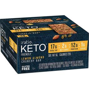 img 4 attached to 🥜 ratio KETO friendly Lemon Almond Crunchy Bar - Gluten Free - 1.45 oz - Box of 12 - Healthy Snack for Low Carb and Gluten-Free Diets