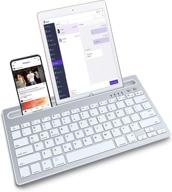🔌 bluetooth wireless keyboard with integrated stand and phone holder - multi-device portable keyboard for ipad, ios, android, windows logo
