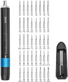 img 4 attached to XOOL Mini Electric Screwdriver Set - Portable Cordless Power Tool with 55 Precision Bits, LED Light, Magnetic Mat - Ideal for Phone, Watch, Camera, Laptop Repair