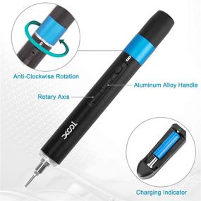 img 3 attached to XOOL Mini Electric Screwdriver Set - Portable Cordless Power Tool with 55 Precision Bits, LED Light, Magnetic Mat - Ideal for Phone, Watch, Camera, Laptop Repair
