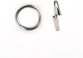 img 3 attached to 🔗 High-Quality Silver Plated 5mm Brass Round Open Jump Rings for Jewelry Making - 500pcs Per Bag (Includes Plastic Acrylic Jar Container)