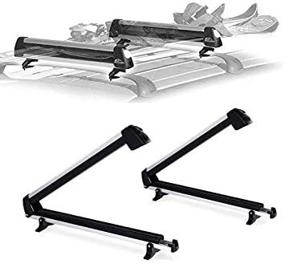 img 1 attached to 🎿 Ultimate Ski Car Rack: Aluminum Universal Roof Carrier for 6 Pairs Skis or 4 Snowboards, Compatible with Most Vehicles' Cross Bars