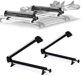 img 2 attached to 🎿 Ultimate Ski Car Rack: Aluminum Universal Roof Carrier for 6 Pairs Skis or 4 Snowboards, Compatible with Most Vehicles' Cross Bars
