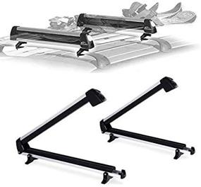 img 4 attached to 🎿 Ultimate Ski Car Rack: Aluminum Universal Roof Carrier for 6 Pairs Skis or 4 Snowboards, Compatible with Most Vehicles' Cross Bars