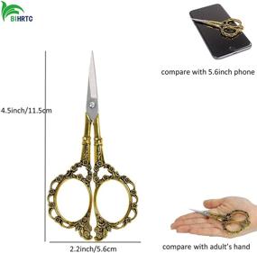 img 3 attached to 🌸 Vintage European Style Plum Blossom Scissors for Embroidery, Sewing, Craft, Artwork & Everyday Use (Gold) - BIHRTC