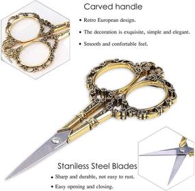 img 2 attached to 🌸 Vintage European Style Plum Blossom Scissors for Embroidery, Sewing, Craft, Artwork & Everyday Use (Gold) - BIHRTC