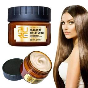 img 1 attached to 💆 PURC Magical Hair Treatment Mask: 5-Second Repair for Soft, Restored Hair - 60ml, All Hair Types - Keratin Hair & Scalp Treatment