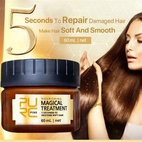 img 2 attached to 💆 PURC Magical Hair Treatment Mask: 5-Second Repair for Soft, Restored Hair - 60ml, All Hair Types - Keratin Hair & Scalp Treatment
