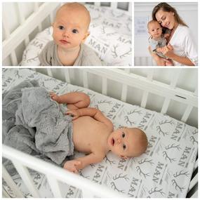 img 3 attached to 100% Cotton Fitted Crib Sheet Set - Ideal for Baby Boys and Girls - Fits Standard Toddler Mattresses (Little Man Design)