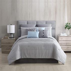 img 3 attached to 🛏️ Modern Threads 10-Piece Bryan Printed Comforter Set, King, Grey: Stylish and Cozy Bedding for a Chic Bedroom