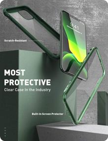 img 3 attached to 📱 i-Blason Ares Case: Dual Layer Rugged Clear Bumper with Screen Protector for iPhone 11 Pro Max (Green)