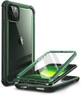 📱 i-blason ares case: dual layer rugged clear bumper with screen protector for iphone 11 pro max (green) logo