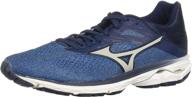 mizuno mens rider running campanula silver men's shoes and athletic logo