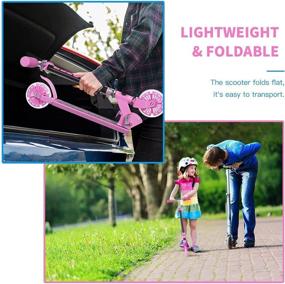 img 2 attached to 🛴 FONTE Foldable Kick Scooter: Lightweight, Study Design with Adjustable Handlebars, Light Up Wheels, and Rear Brake - Ideal for Boys and Girls Age 3-12