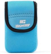 📷 megagear olympus tough tg-5, tg-870, tg-860, tg-4 neoprene camera case - ultra light with carabiner, blue logo