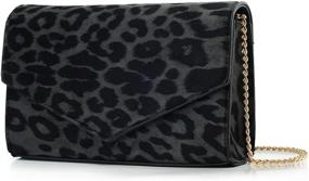 img 4 attached to 👜 Trendy Leopard Print Envelope Evening Clutch: Women's Chain Shoulder Bag"