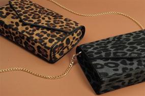 img 2 attached to 👜 Trendy Leopard Print Envelope Evening Clutch: Women's Chain Shoulder Bag"