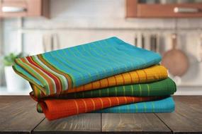 img 1 attached to 🔶 Gratico Kitchen Dish Towels: 100% Natural Cotton, Set of 12, 20x28 Inches | Multi-Color Multi-Purpose Tea Towels - Soft, Absorbent, Kitchen Decor