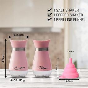 img 3 attached to 🧂 SIMLAY CO. Pink Salt and Pepper Shakers - Classic Vintage Glass and Stainless Steel Set