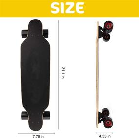 img 3 attached to 🛹 31 Inch Small Pro Longboard Skateboard Complete Cruiser with T-Tool: Perfect for Cruising, Carving, Freestyle, and Downhill