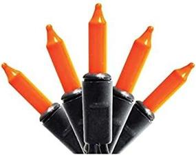 img 4 attached to 🎃 Orange Halloween Light Set with Black Wire - 100 Count Halloween Decor