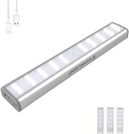 💡 convenient cordless led closet light: motion activated, rechargeable stick-on sensor light - 4-mode dimmable night light for closet hallway stairway (1 pack) логотип