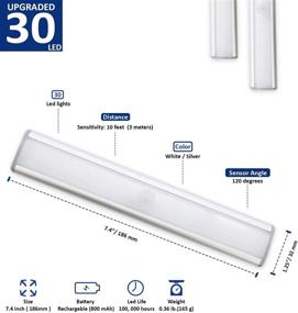 img 2 attached to 💡 Convenient Cordless LED Closet Light: Motion Activated, Rechargeable Stick-on Sensor Light - 4-Mode Dimmable Night Light for Closet Hallway Stairway (1 Pack)