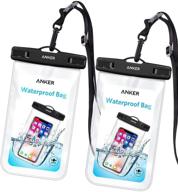 📱 anker universal waterproof case (2 pack) - ipx8 phone pouch dry bag for iphone x/8/8 plus, samsung galaxy s8/s7, google pixel 2, up to 6 inches logo