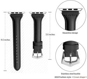 img 3 attached to Кожаный ремешок OULUCCI для часов Apple Watch 38мм 40мм - Совместим с iWatch Series 7, 6, SE, 5, 4, 3, 2, 1 - Стильная замена ремешка для спортивных и элитных моделей.