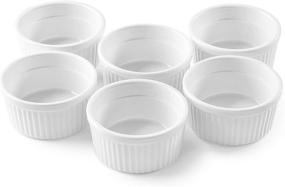 img 4 attached to 🥣 Premium Set of 6 White 4 oz Porcelain Ramekins by Bellemain - Ideal for Baking and Serving