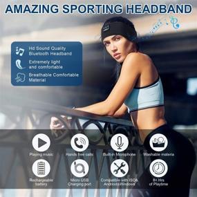 img 2 attached to 🎧 Беспроводная музыкальная гарнитура Bluetooth Sleep Headband с ультратонким спортивным гарнитурой для сна с HD стерео динамиками - идеально подходит для тех, кто спит на боку, страдает бессонницей, занимается фитнесом, бегом или йогой