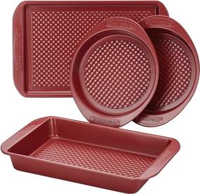 img 4 attached to 🍰 Farberware 4-Piece Nonstick Bakeware Set - Includes Nonstick Cookie Sheet, Baking Pan, and Cake Pans in Red