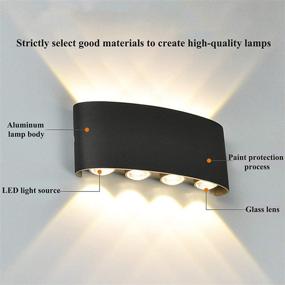 img 1 attached to CHENBEN Waterproof LED Wall Sconces 8W 4000K Matte Up and Down Wall Lamps for House, Bedroom, Outdoor, Living Room, Hallway Lighting - Modern Wall Lighting Fixtures, Battery-Free