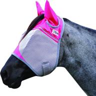 🐴 cashel crusader horse fly mask with ears - standard size, horse - pink logo