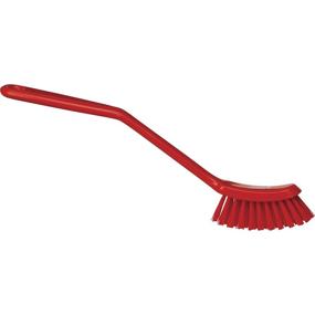 img 2 attached to 🧹 Vikan 42874 Fine Sweep Dish Brush, Red, 11", with Polypropylene and Polyester Bristles