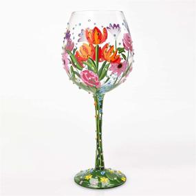 img 4 attached to Super Bling Lolita Wine Glass - 22 oz. Hand-painted Artisan Design for Spring