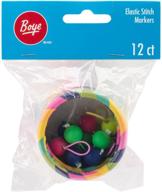 🧶 boye 12 piece elastic stitch markers for knitting and crochet craft supply - convenient marking solution logo