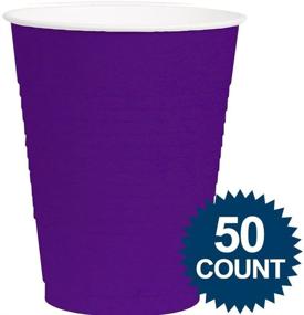 img 2 attached to Amscan Big Party Pack, 50 Count Durable Plastic Cups, New Purple (Pack of 1)